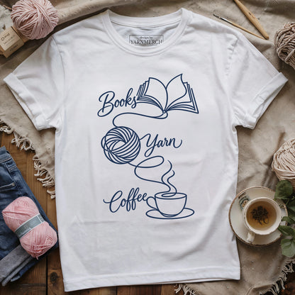 Books, Yarn & Coffee T-shirt