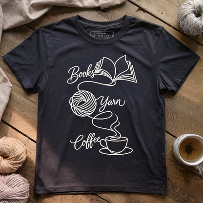 Books, Yarn & Coffee T-shirt