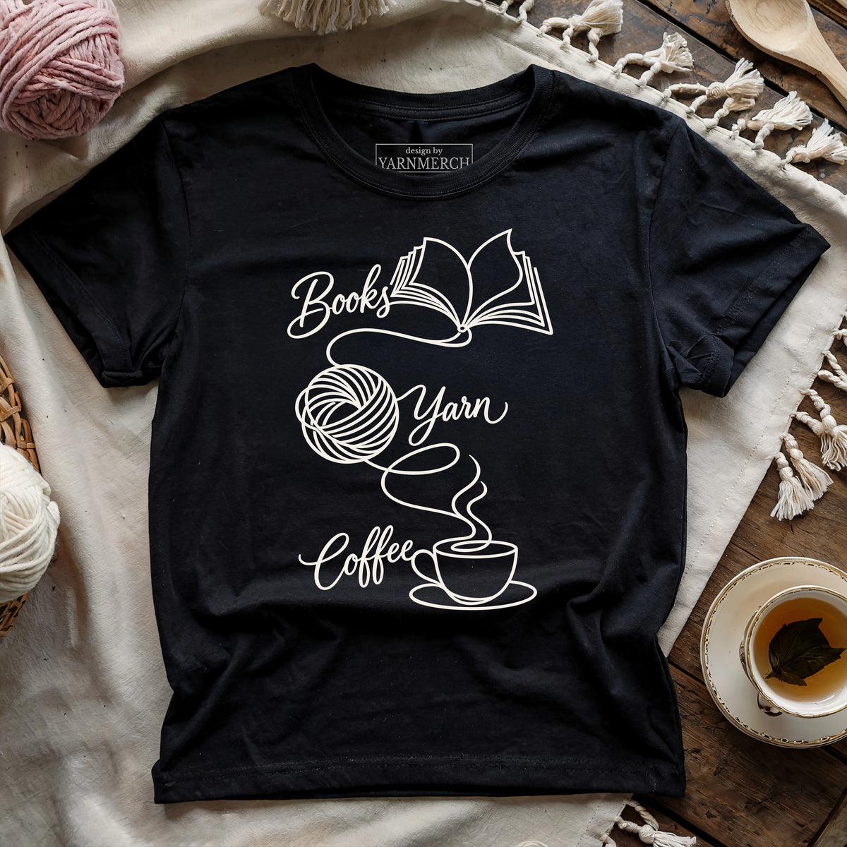 Books, Yarn & Coffee T-shirt