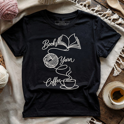 Books, Yarn & Coffee T-shirt