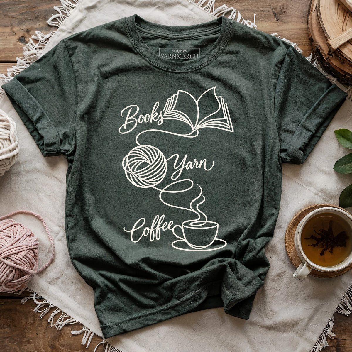 Books, Yarn & Coffee T-shirt