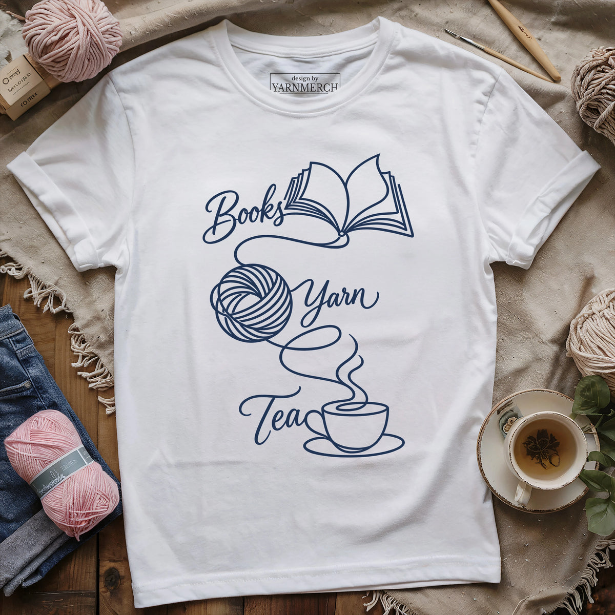 Books, Yarn & Tea T-shirt