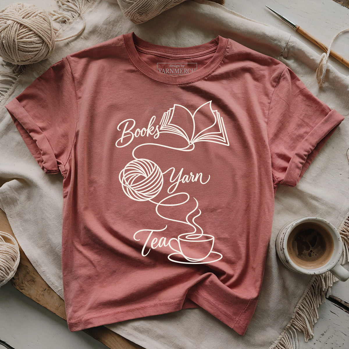 Books, Yarn & Tea T-shirt