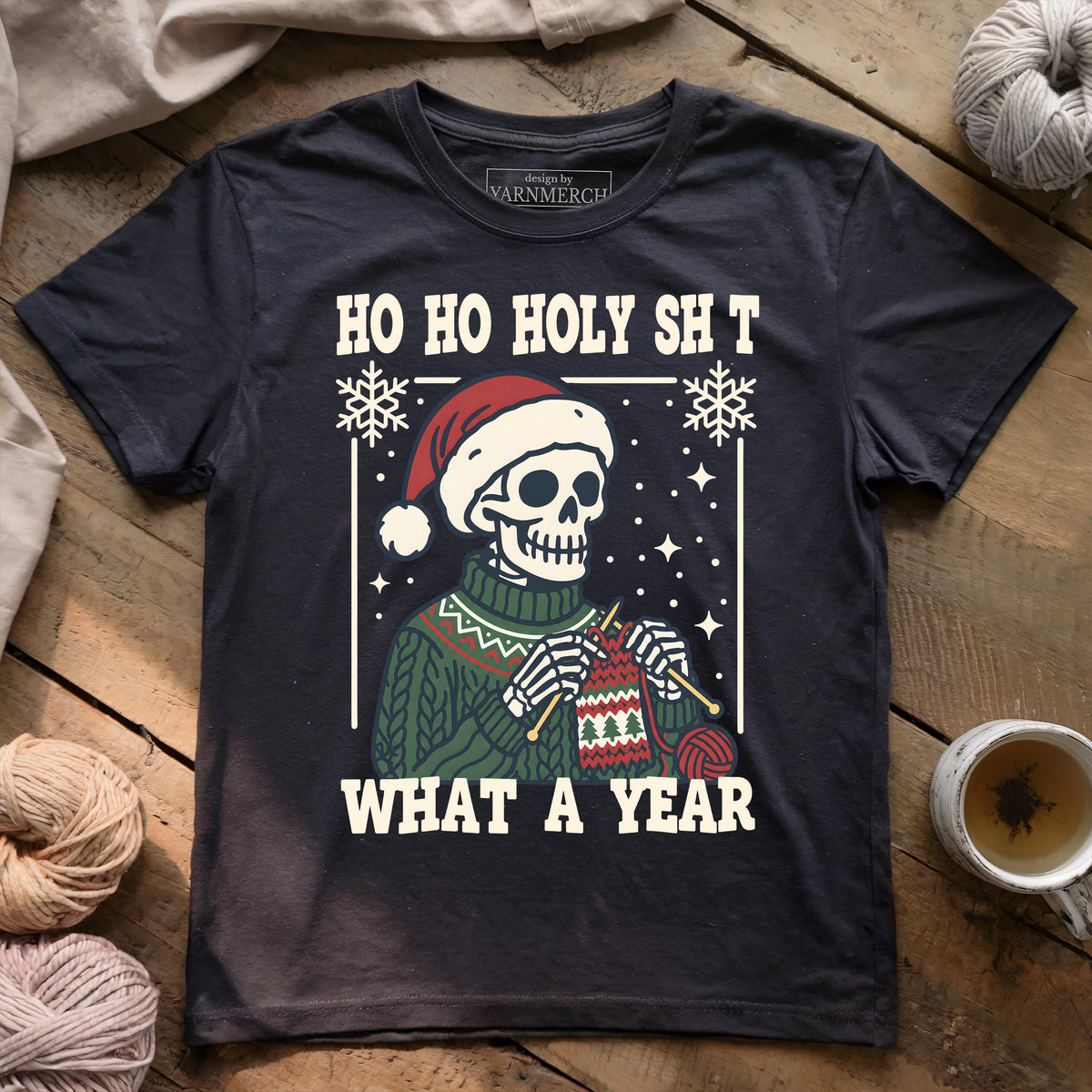 What a Year Knitting Skeleton T-shirt