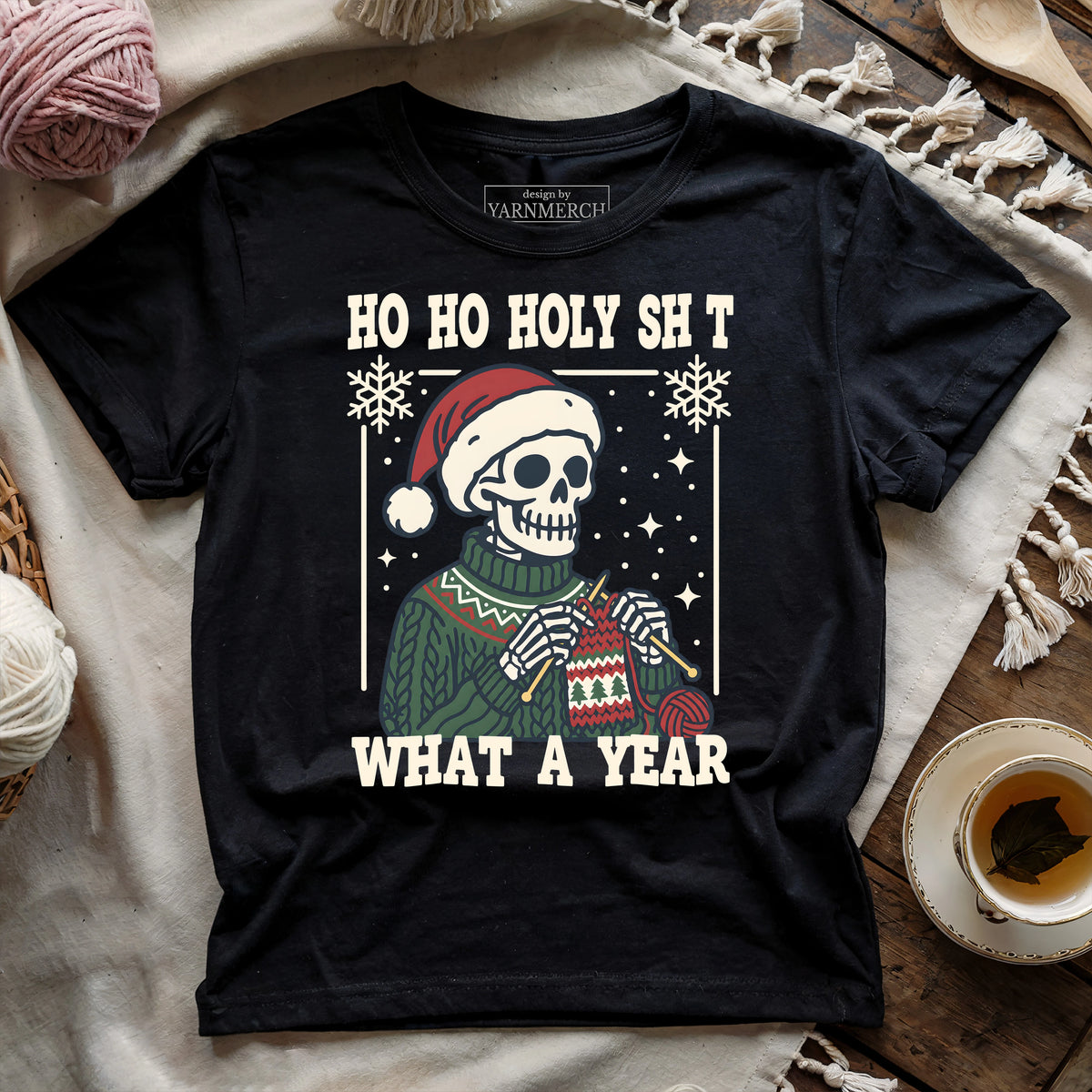 What a Year Knitting Skeleton T-shirt