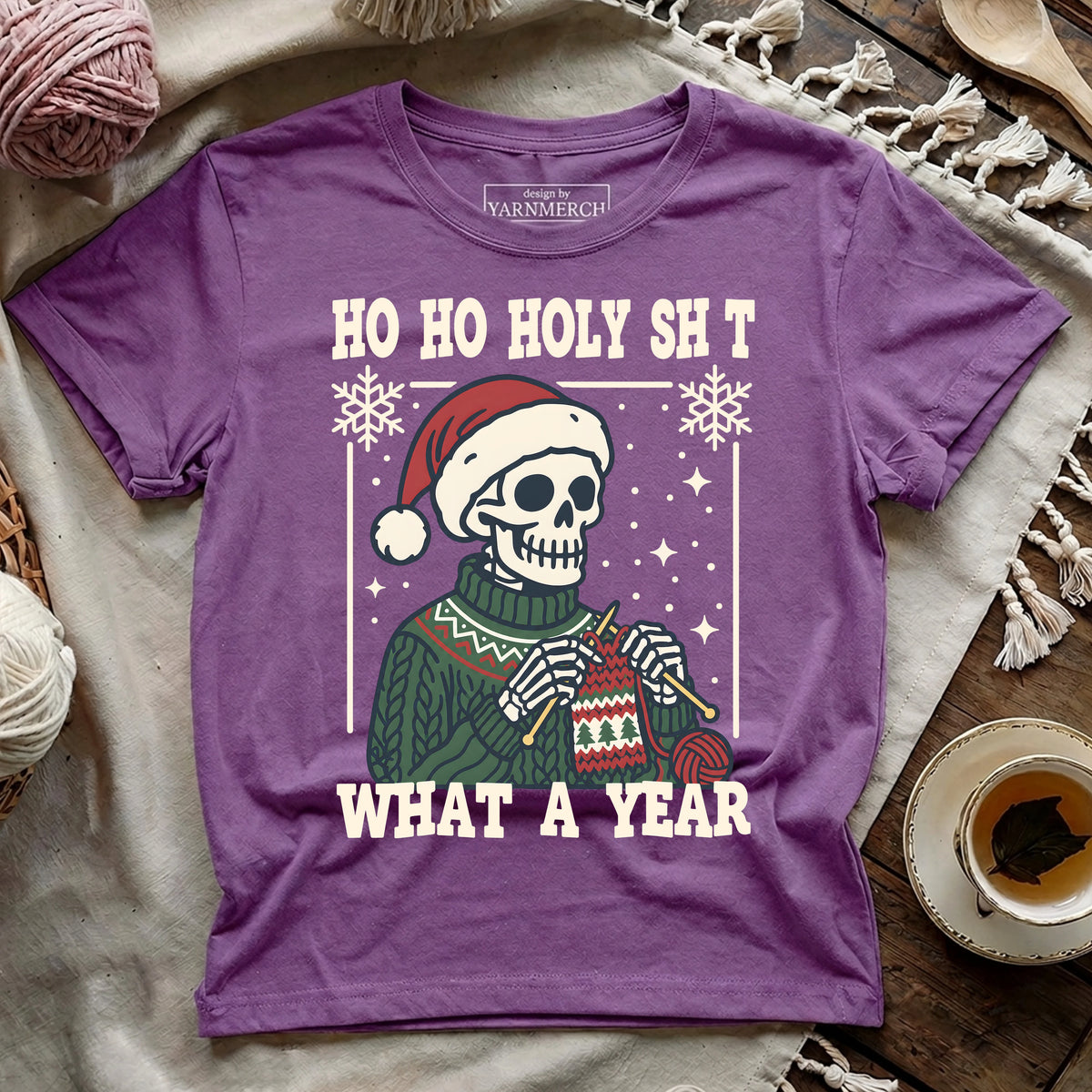 What a Year Knitting Skeleton T-shirt