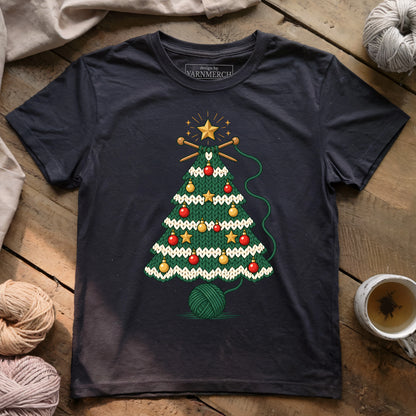 Knitting christmas tree T-shirt