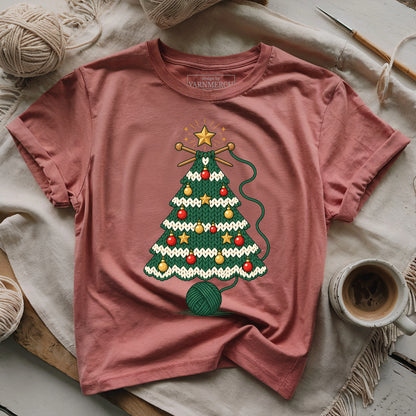 Knitting christmas tree T-shirt