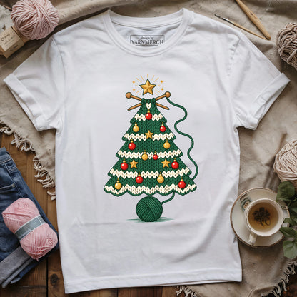Knitting christmas tree T-shirt