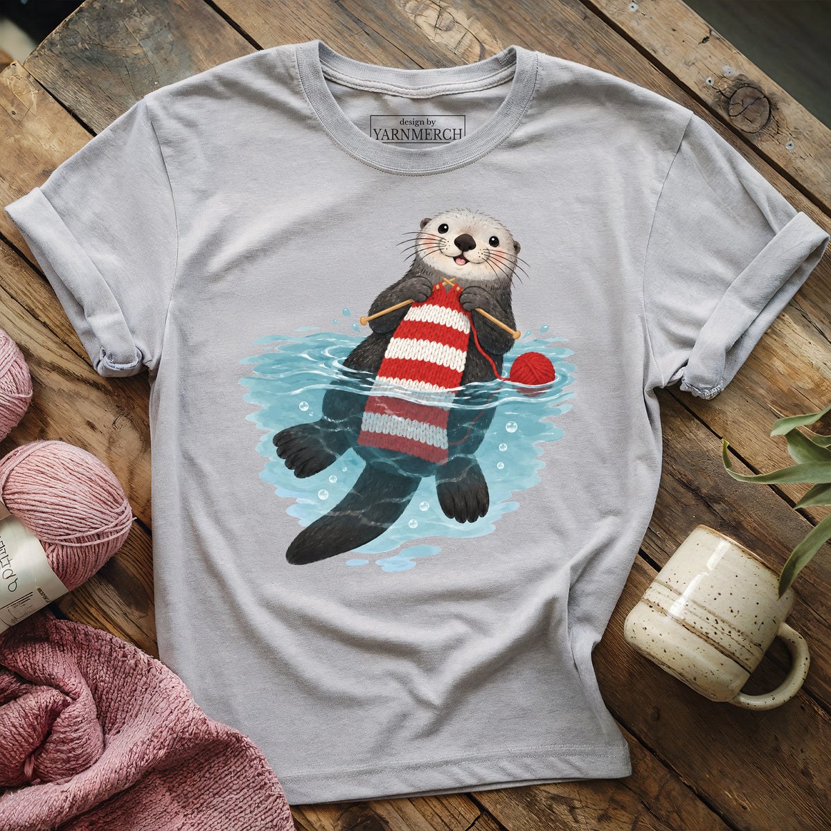 Knitting Sea Otter T-shirt