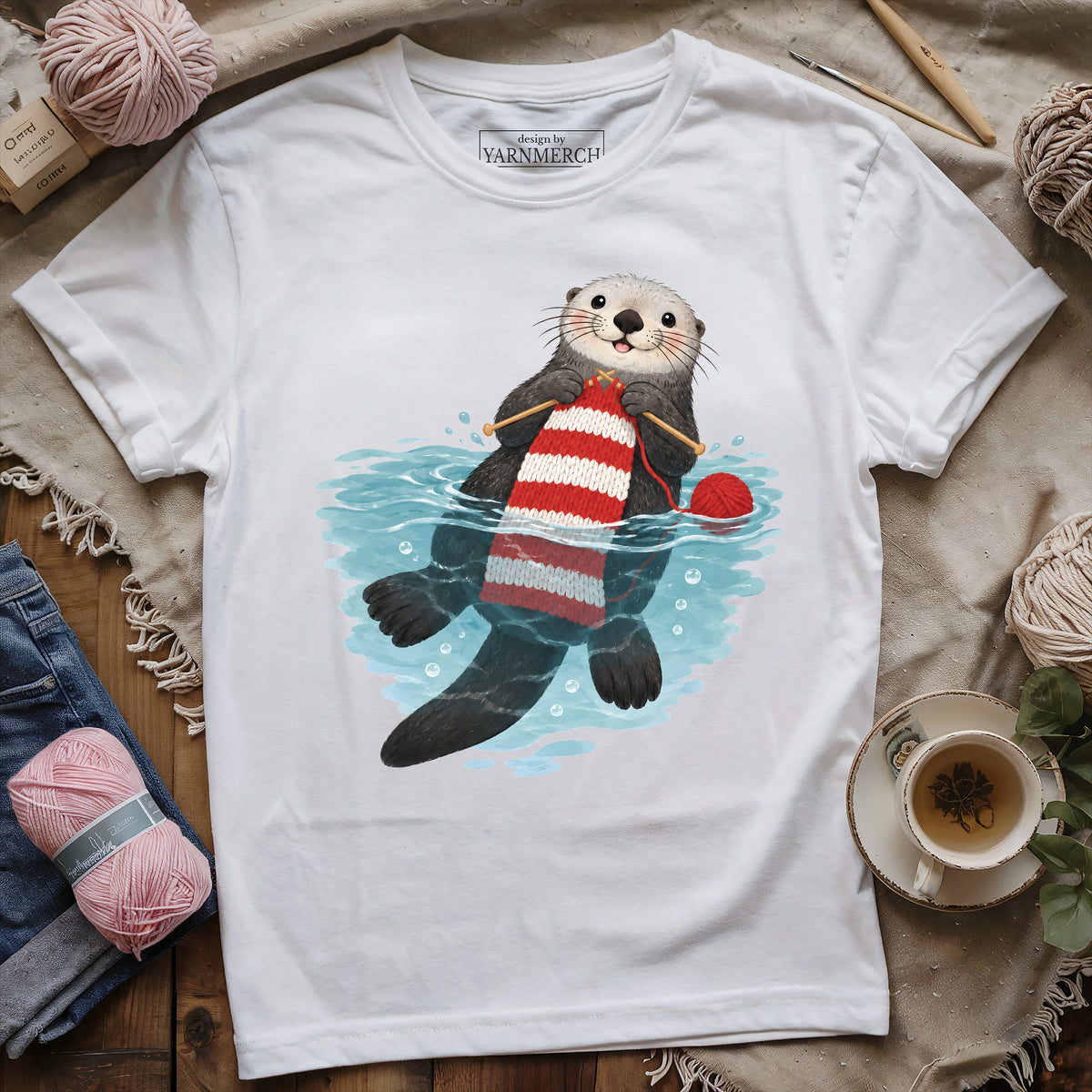 Knitting Sea Otter T-shirt
