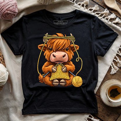 Knitting Highland Cow T-shirt