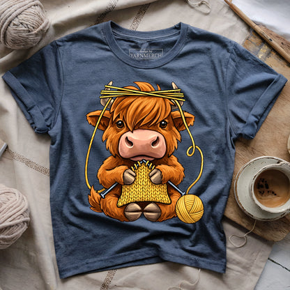 Knitting Highland Cow T-shirt