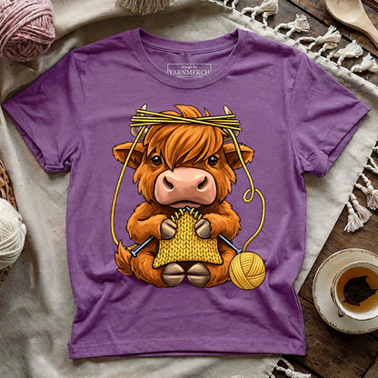 Knitting Highland Cow T-shirt