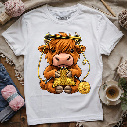 Knitting Highland Cow T-shirt