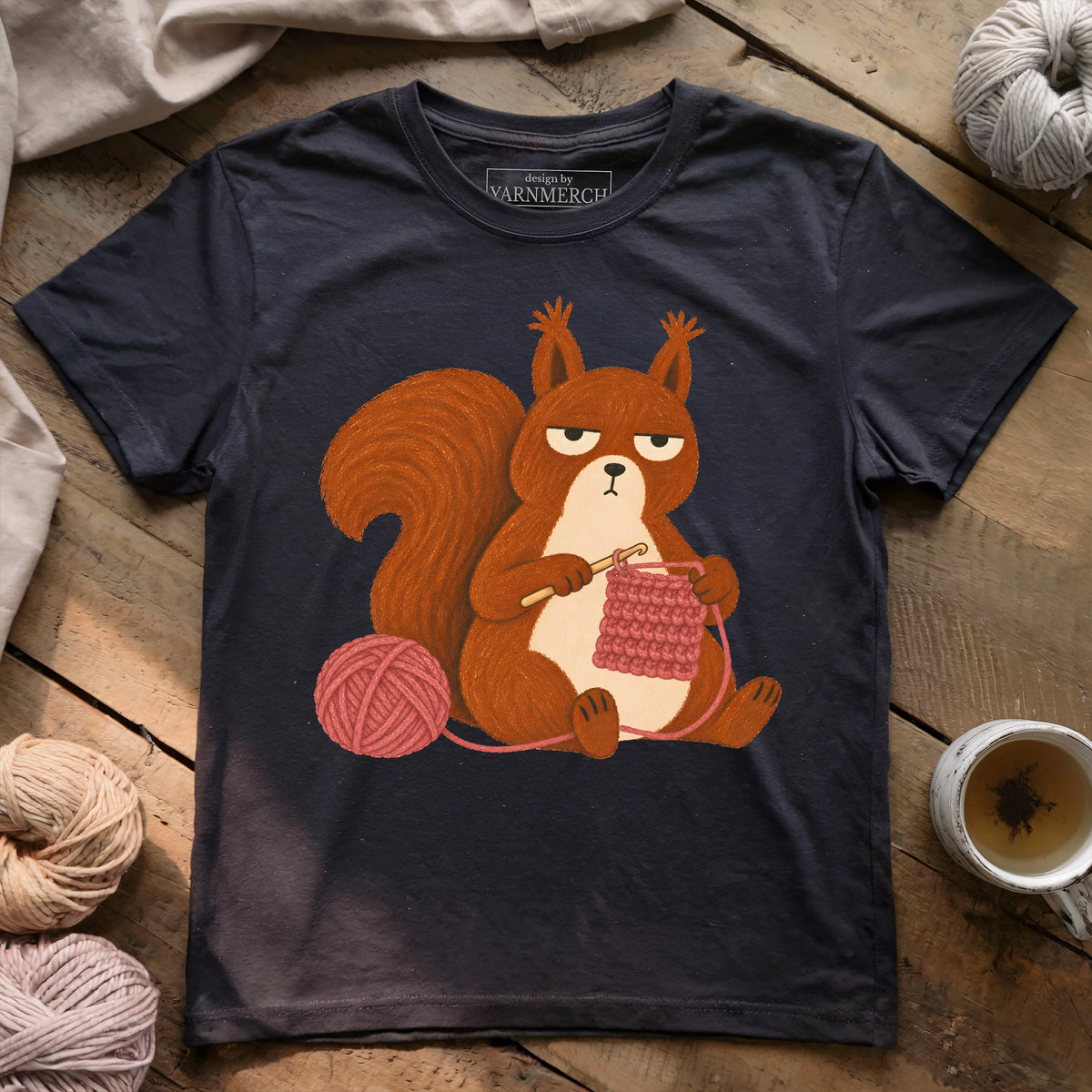 Grumpy Crochet Squirrel T-shirt