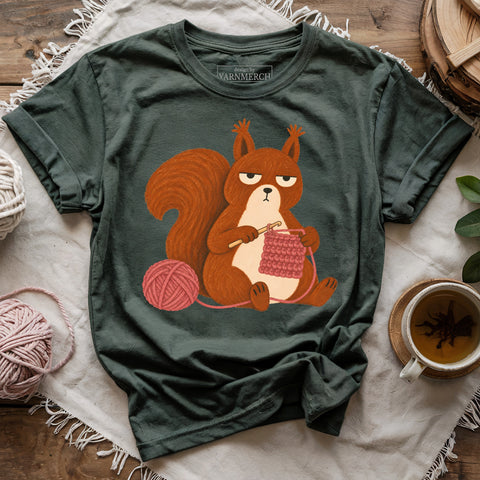 Grumpy Crochet Squirrel T-shirt