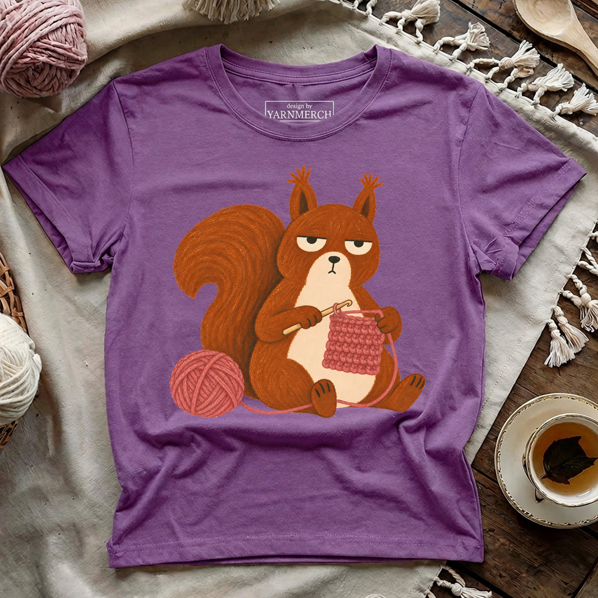 Grumpy Crochet Squirrel T-shirt