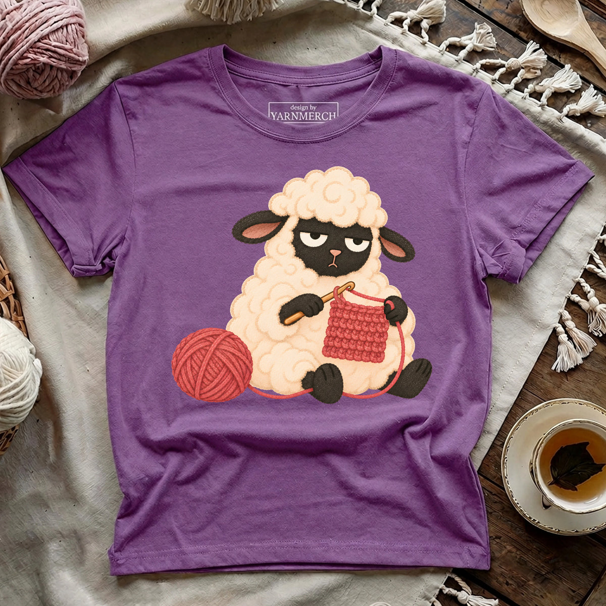 Grumpy Crochet Sheep T-shirt