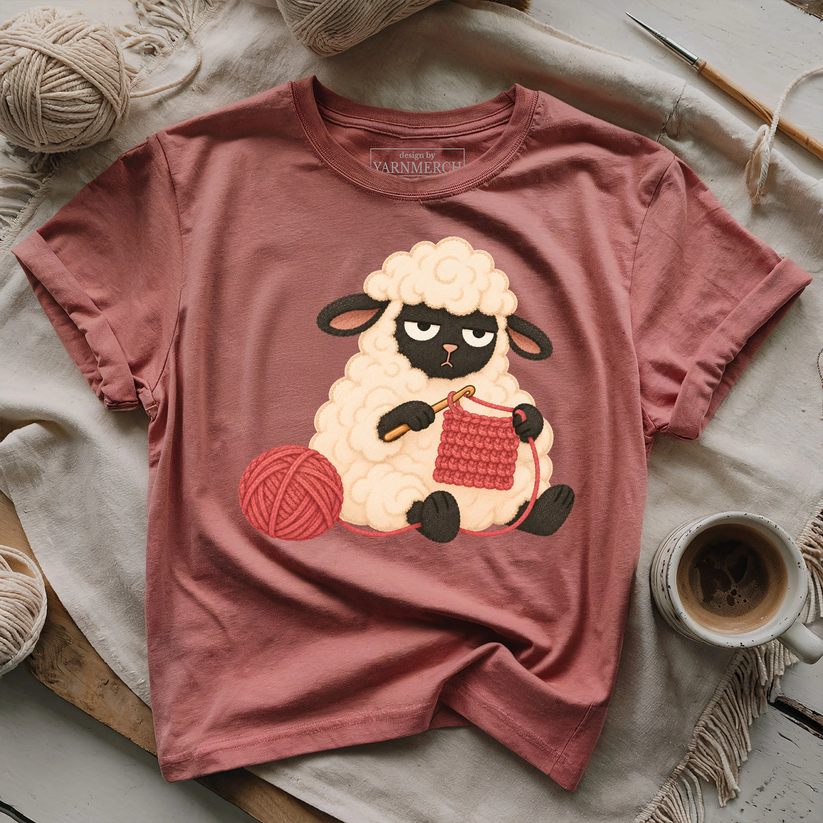 Grumpy Crochet Sheep T-shirt