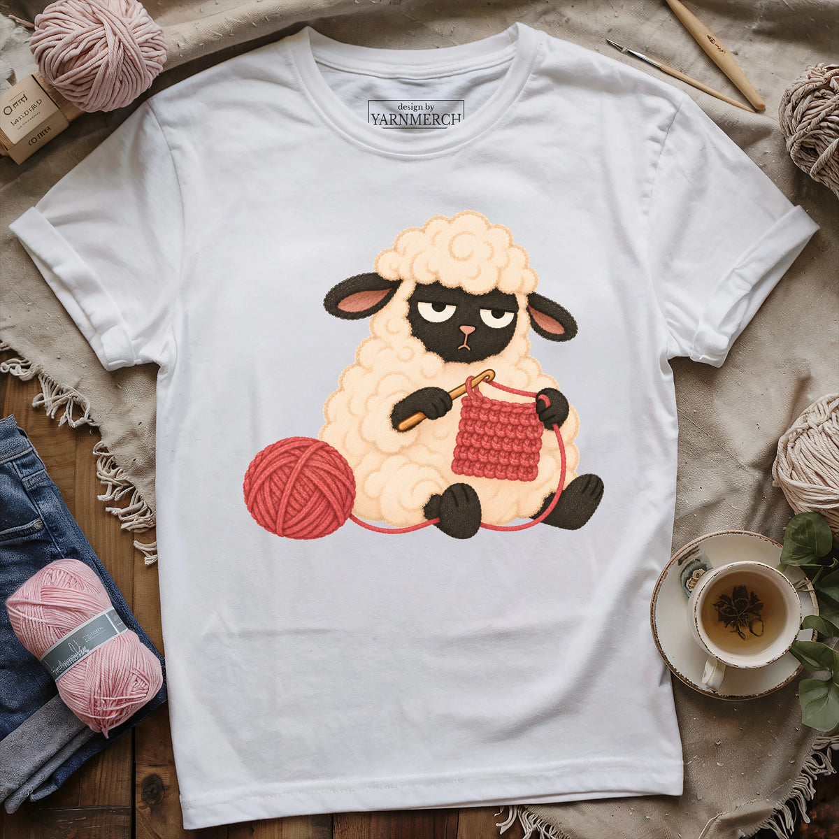 Grumpy Crochet Sheep T-shirt