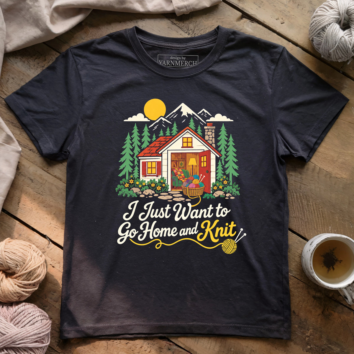 I Just Want To Go Home and Knit T-shirt