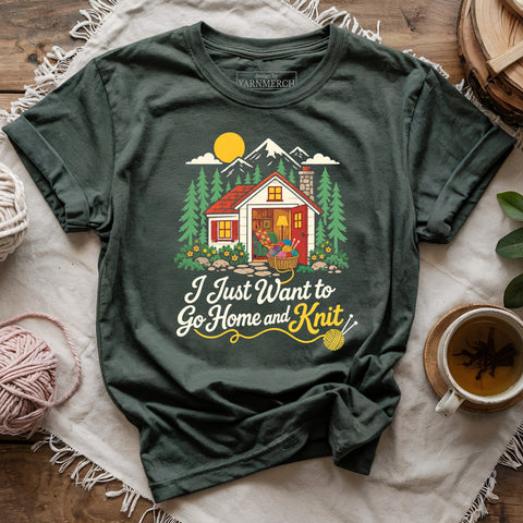 I Just Want To Go Home and Knit T-shirt