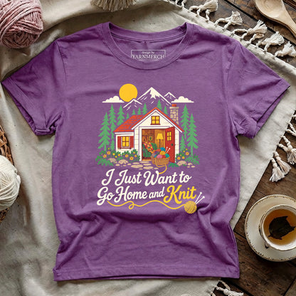 I Just Want To Go Home and Knit T-shirt