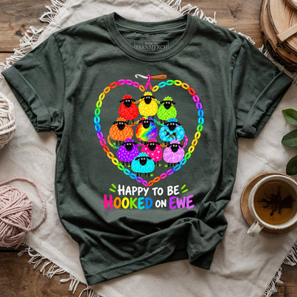 Happy to Be Hooked on Ewe T-shirt