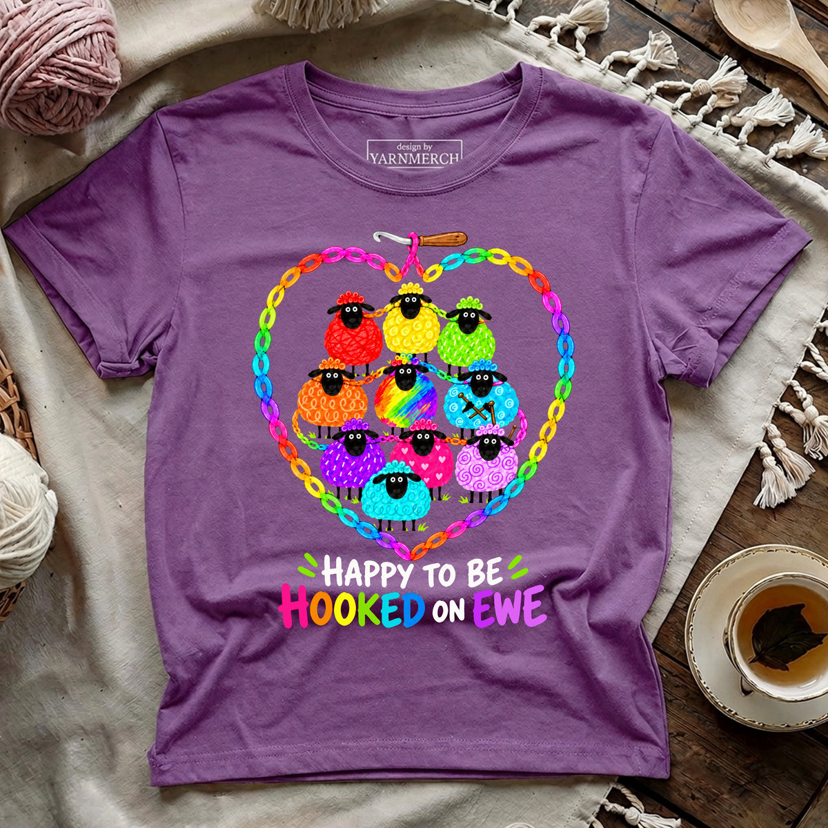 Happy to Be Hooked on Ewe T-shirt
