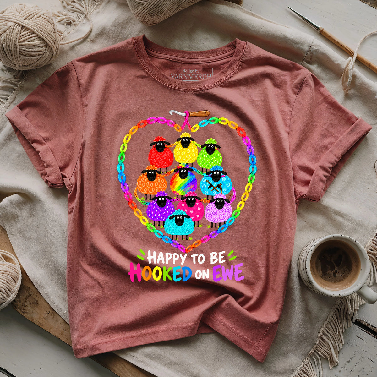 Happy to Be Hooked on Ewe T-shirt