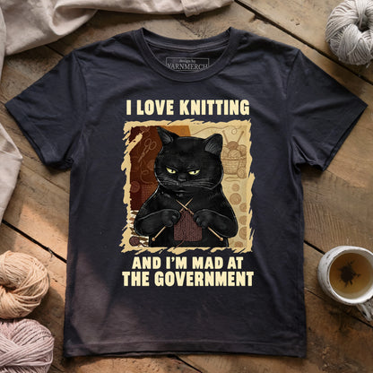 Grumpy Knitter Cat T-shirt