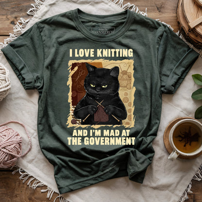 Grumpy Knitter Cat T-shirt