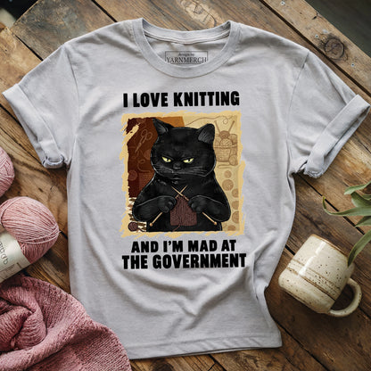 Grumpy Knitter Cat T-shirt
