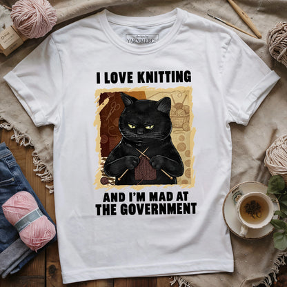 Grumpy Knitter Cat T-shirt
