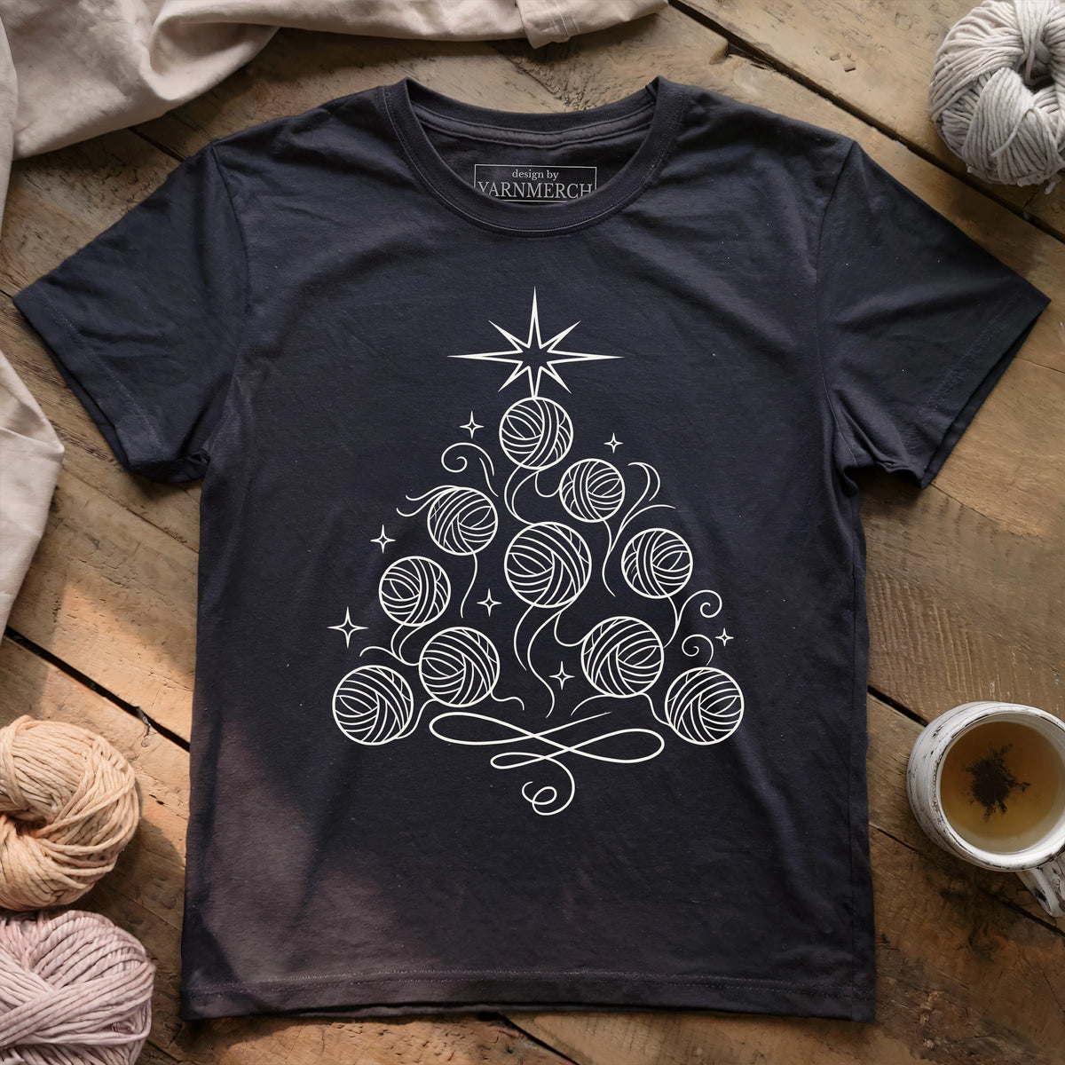 Whimsical Yarn Christmas Tree T-shirt