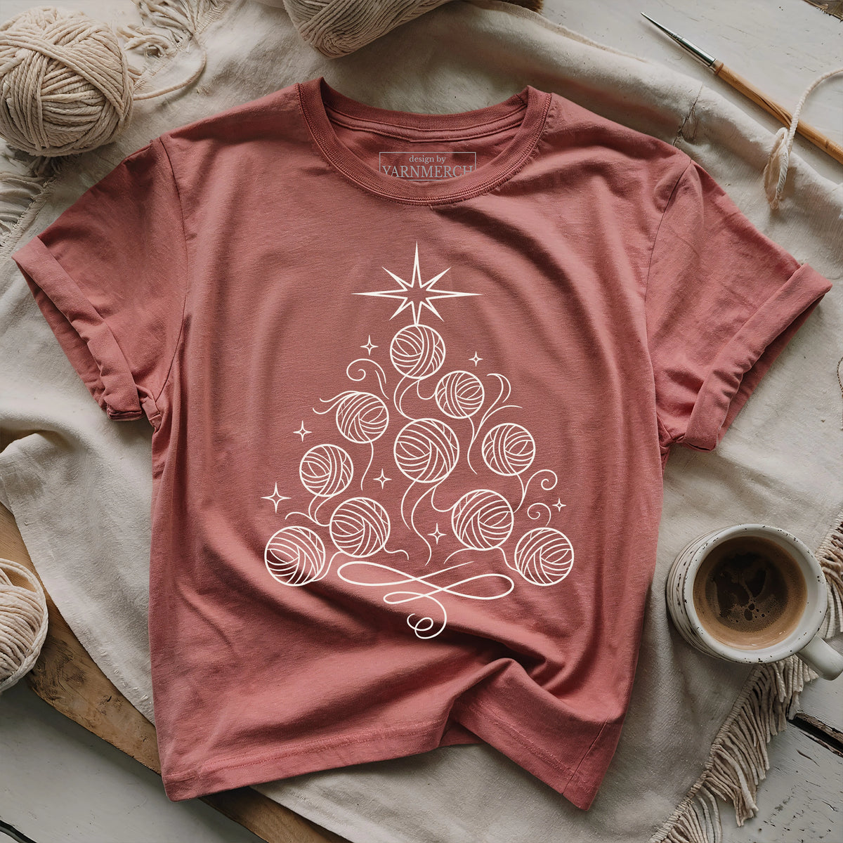 Whimsical Yarn Christmas Tree T-shirt