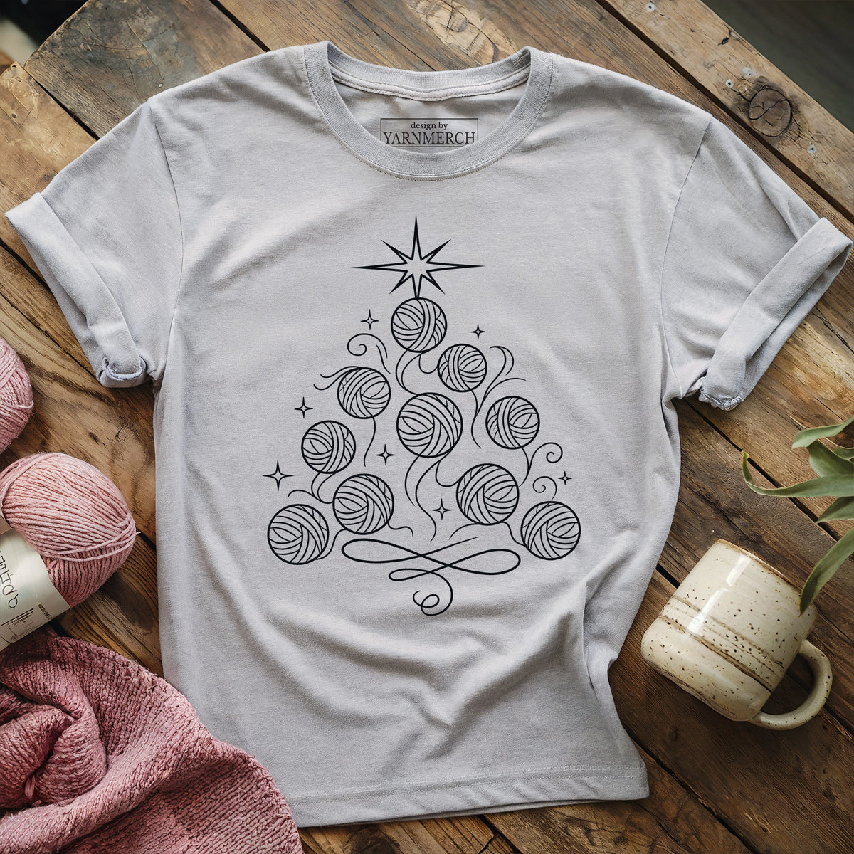 Whimsical Yarn Christmas Tree T-shirt