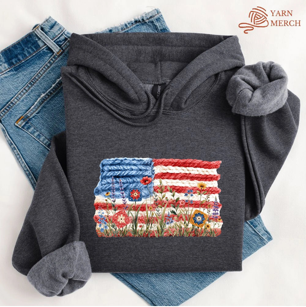Flowers, Stripes & Skeins Hoodie