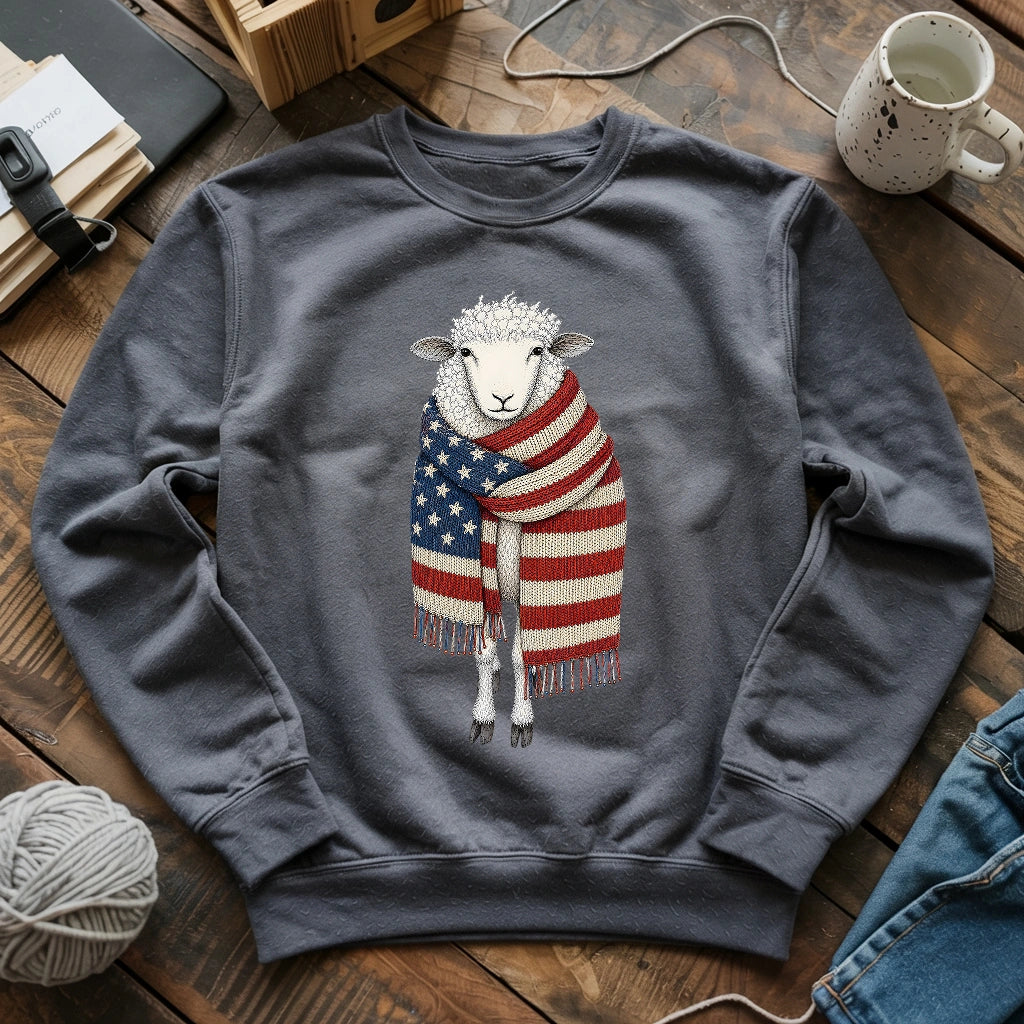 Patriotic Knitting Sheep Sweatshirt