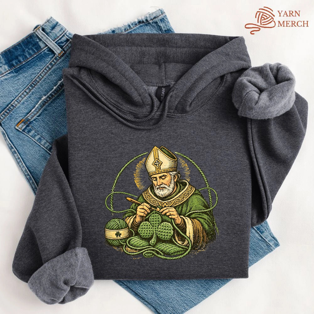 St.Patrick Crocheting Shamrock Hoodie