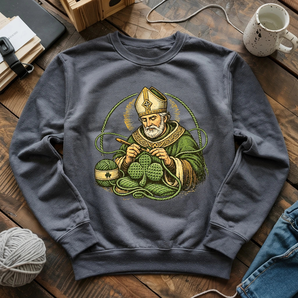 St.Patrick Crocheting Shamrock Sweatshirt