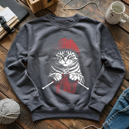 Vintage Knitting Cat Sweatshirt