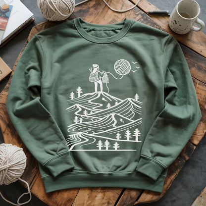 A Camper Knitting The Sun Sweatshirt