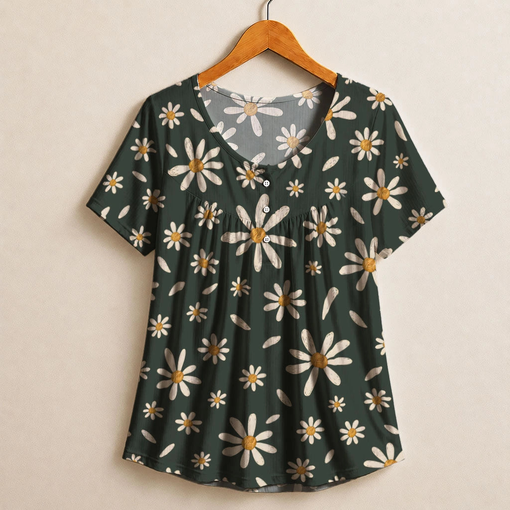 Daisy Yarn Flower Blouse