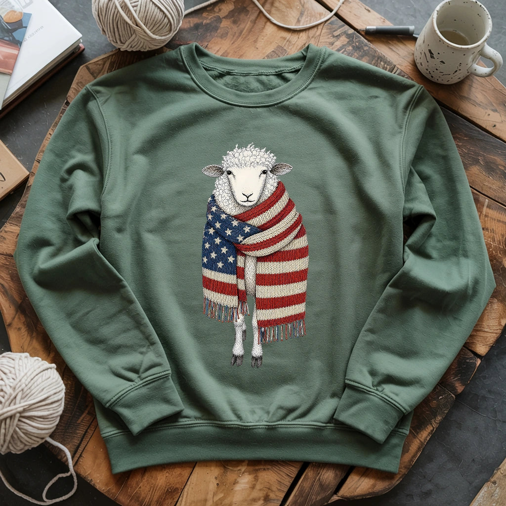 Patriotic Knitting Sheep Sweatshirt