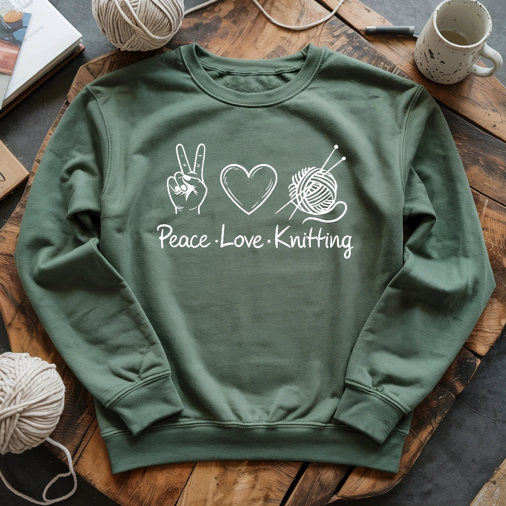 Peace Love Knitting Sweatshirt