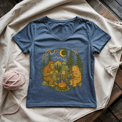 Campfire Knitting Friends Lady V-neck