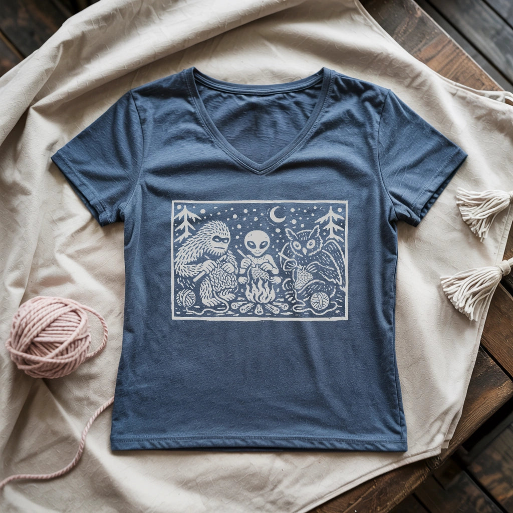 Campfire Crochet Club Lady V-neck