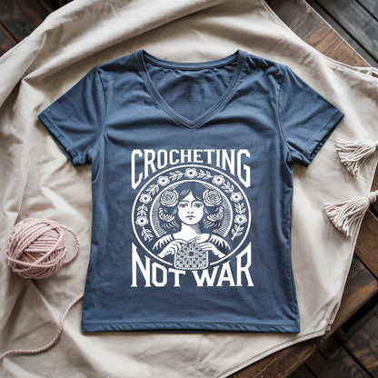 Crocheting Not War Lady V-neck